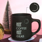 Caneca preta hot coffee hot ideas