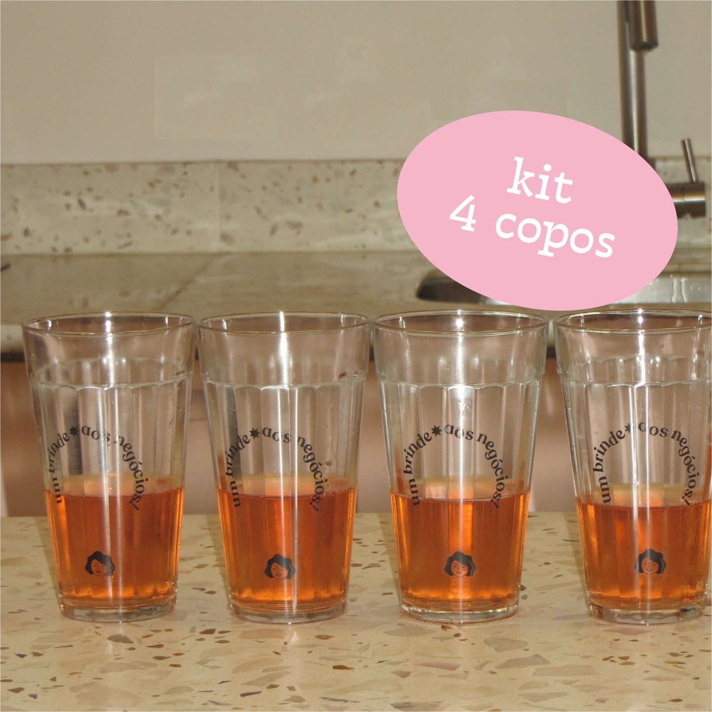 Kit 4 Copos um brinde aos negócios