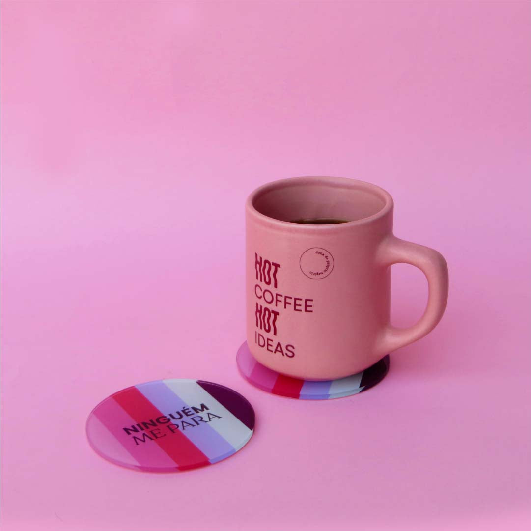 Caneca rosa hot coffee hot ideas